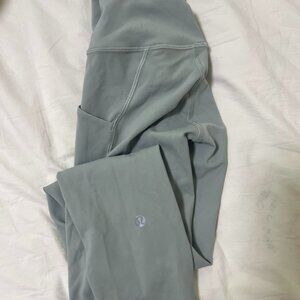 lululemon wunder train leggings with pockets jade grey size 2 25" inseam